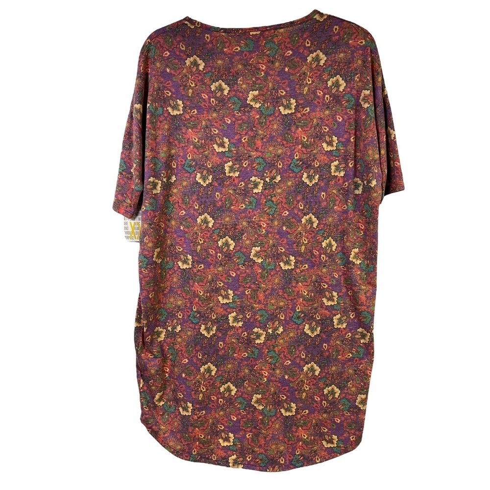 LuLaRoe Irma Tunic Top XXS Multi-color Floral Oversized Hi-Lo Boho Vibrant‎ NEW - Picture 4 of 11